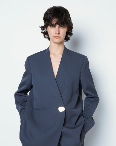 【PRE ORDER】HARU - COLLARLESS WOOL TAILORED BLAZER