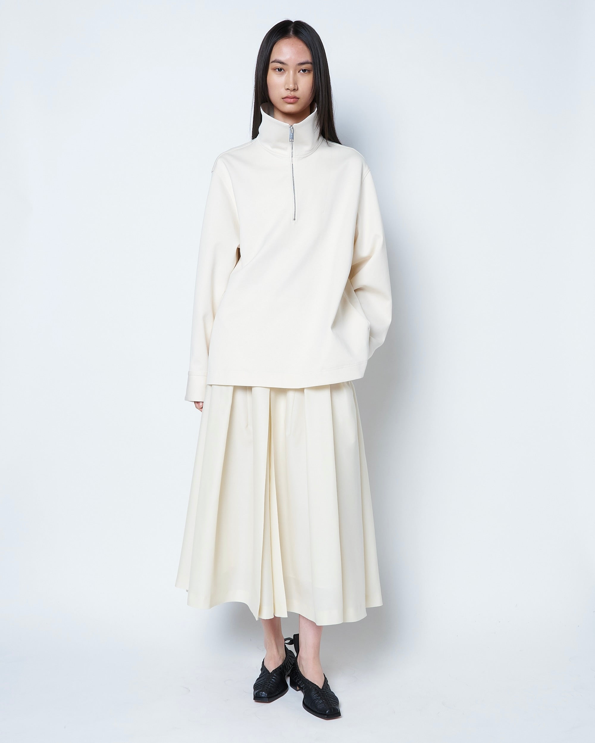 OPHELIA - VIRGIN WOOL PLEATED SKIRT