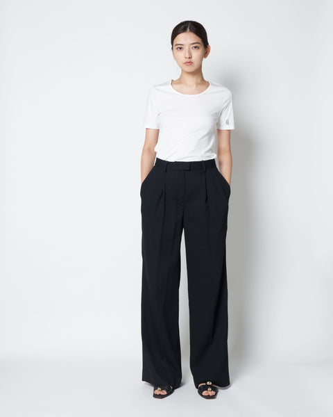 ISPARTA - WIDE SILHOUETTE WOOL TUCKED TROUSERS