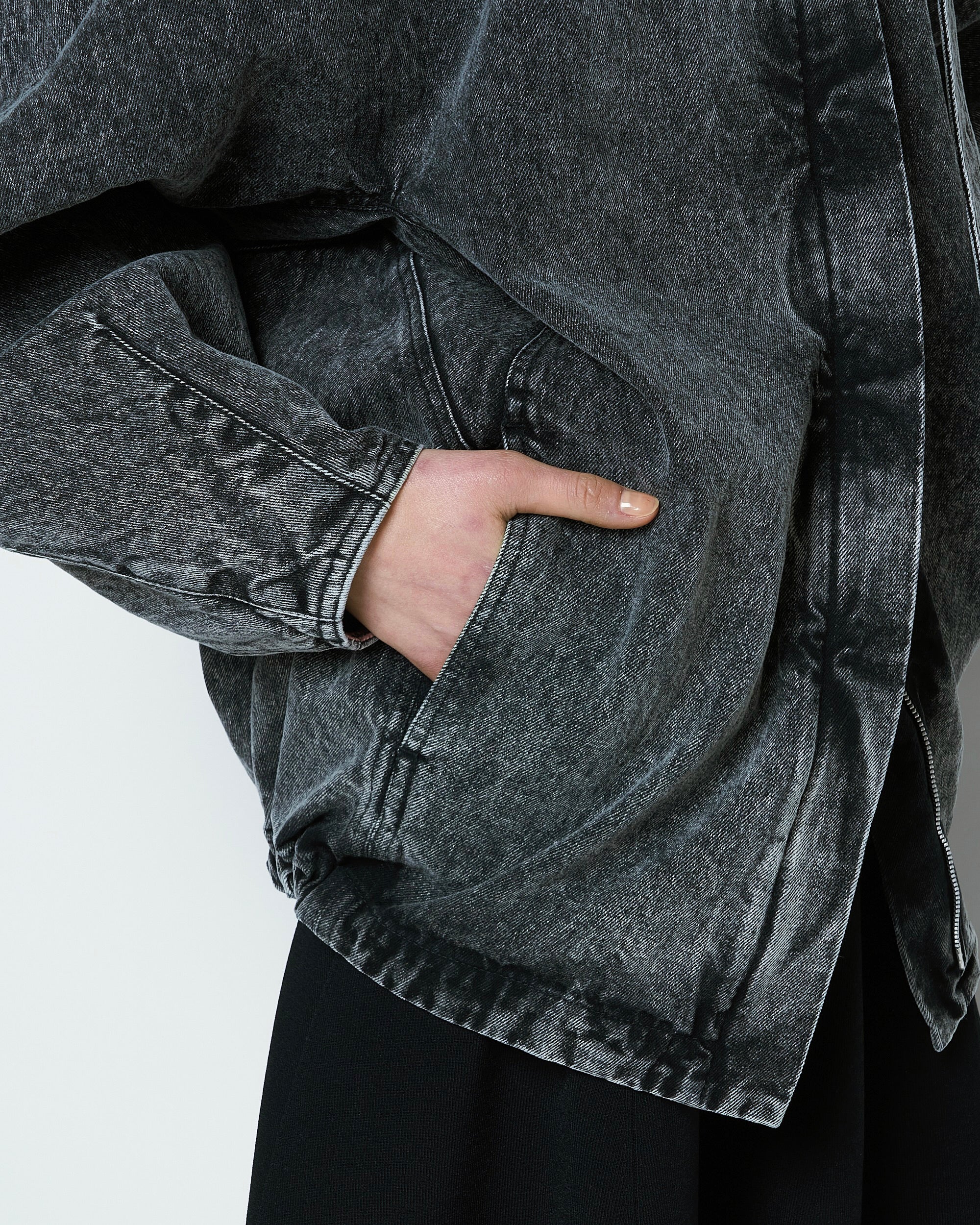 IVANA - ZIP UP STONE WASH DENIM BLOUSON