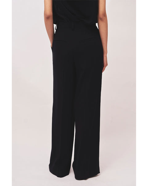 ISPARTA - WIDE SILHOUETTE SATIN TUCKED TROUSERS