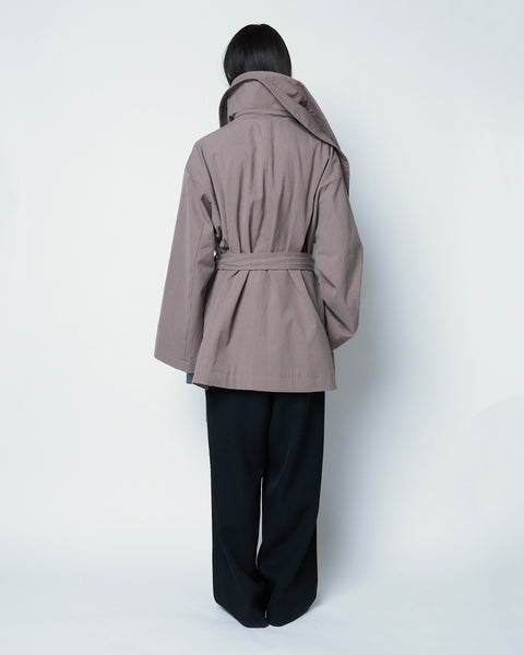 【PRE ORDER】OLETTE - DOUBLE LAYERED COTTON SHORT TRENCH COAT