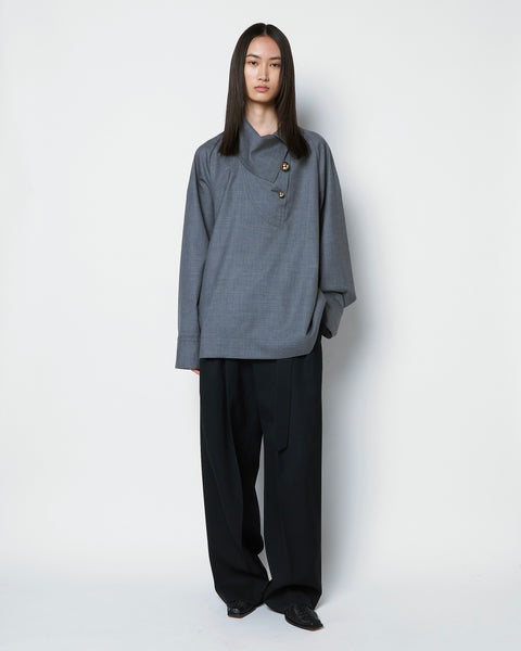 OVELIA - 2WAY WOOL BLOUSE WITH BUTTONS(SOLD OUT)