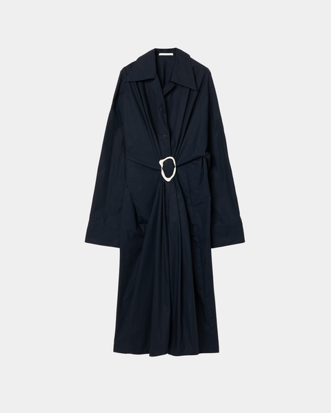 MERCY - COTTON GATHERED DRESS WITH BUCKLE
