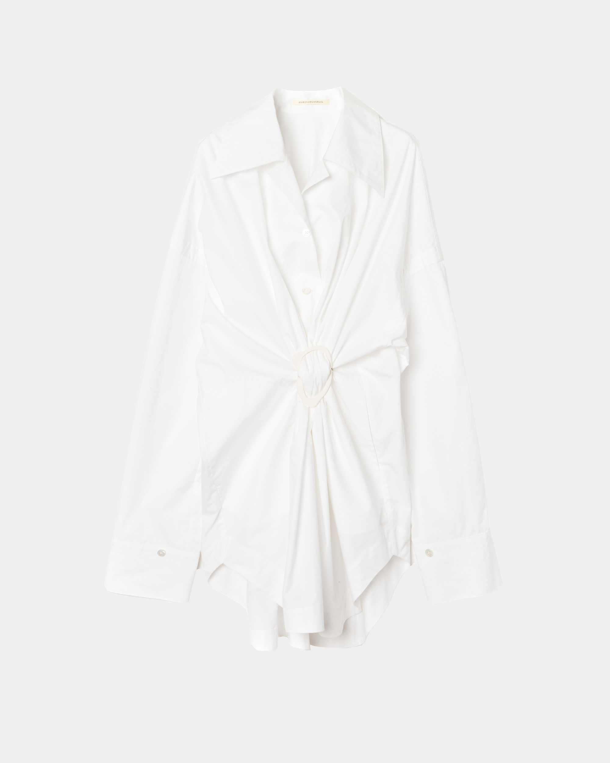 MARIALUISA - COTTON GATHERED SHIRT WITH BUCKLE