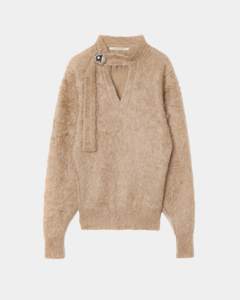 IRENA - MOHAIR KNIT BUTTON TOP