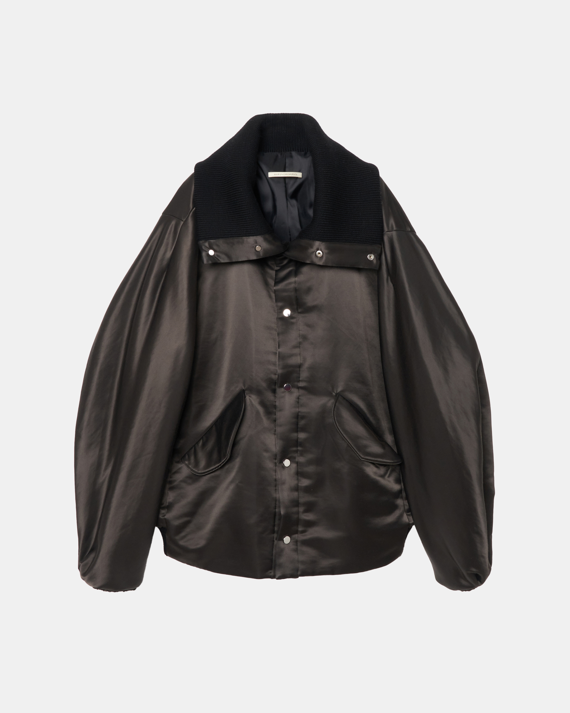 MARGOT - RIB COLLAR NYLON SNAP JACKET