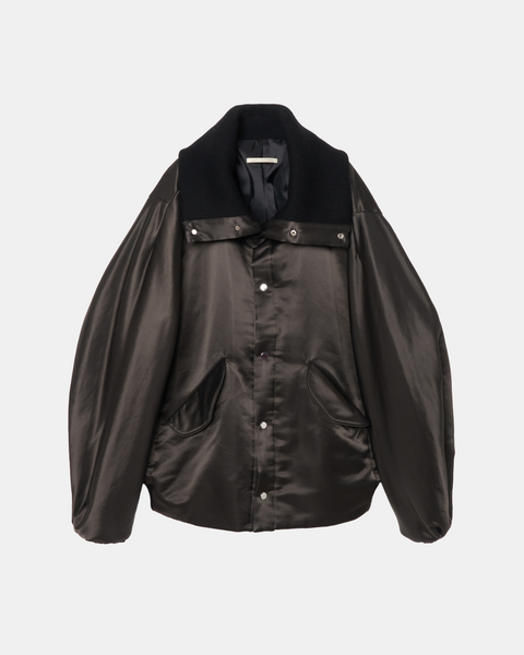 MARGOT - RIB COLLAR NYLON SNAP JACKET