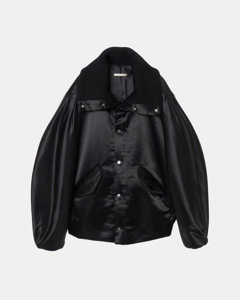MARGOT - RIB COLLAR NYLON SNAP JACKET