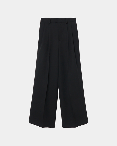 ISPARTA - WIDE SILHOUETTE WOOL TUCKED TROUSERS