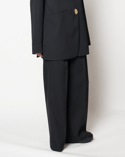 ISPARTA - WIDE SILHOUETTE WOOL TUCKED TROUSERS