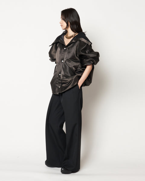 MARGOT - RIB COLLAR NYLON SNAP JACKET
