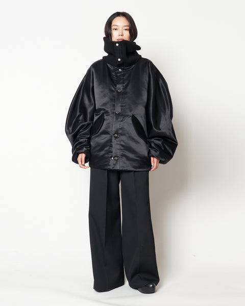 MARGOT - RIB COLLAR NYLON SNAP JACKET