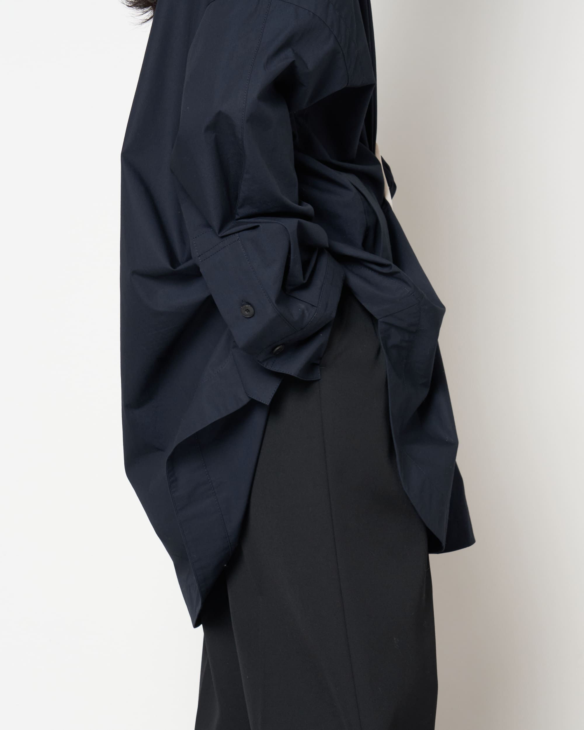 MARIALUISA - COTTON GATHERED SHIRT WITH BUCKLE