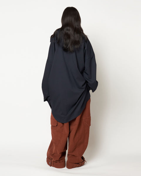 MARIALUISA - WOOL GATHERED SHIRT WITH BUCKLE