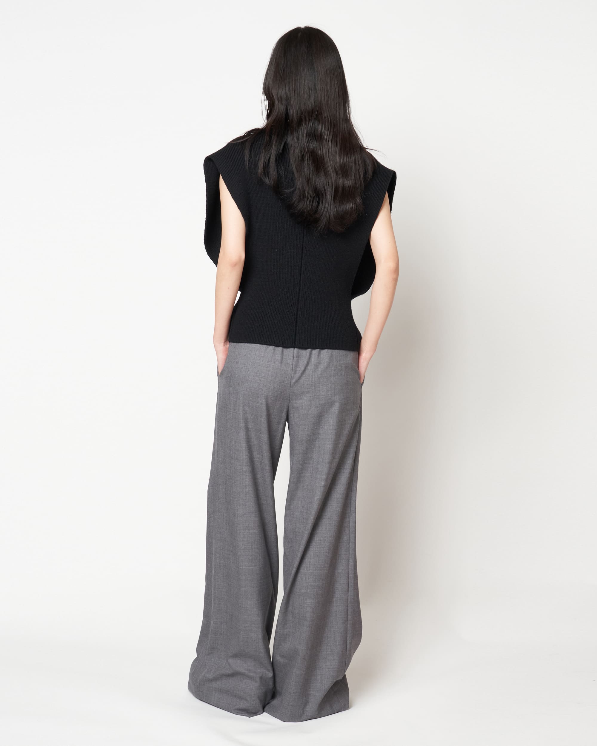 KRISTA - WOOL ELASTIC WAIST PANTS – HARUNOBUMURATA