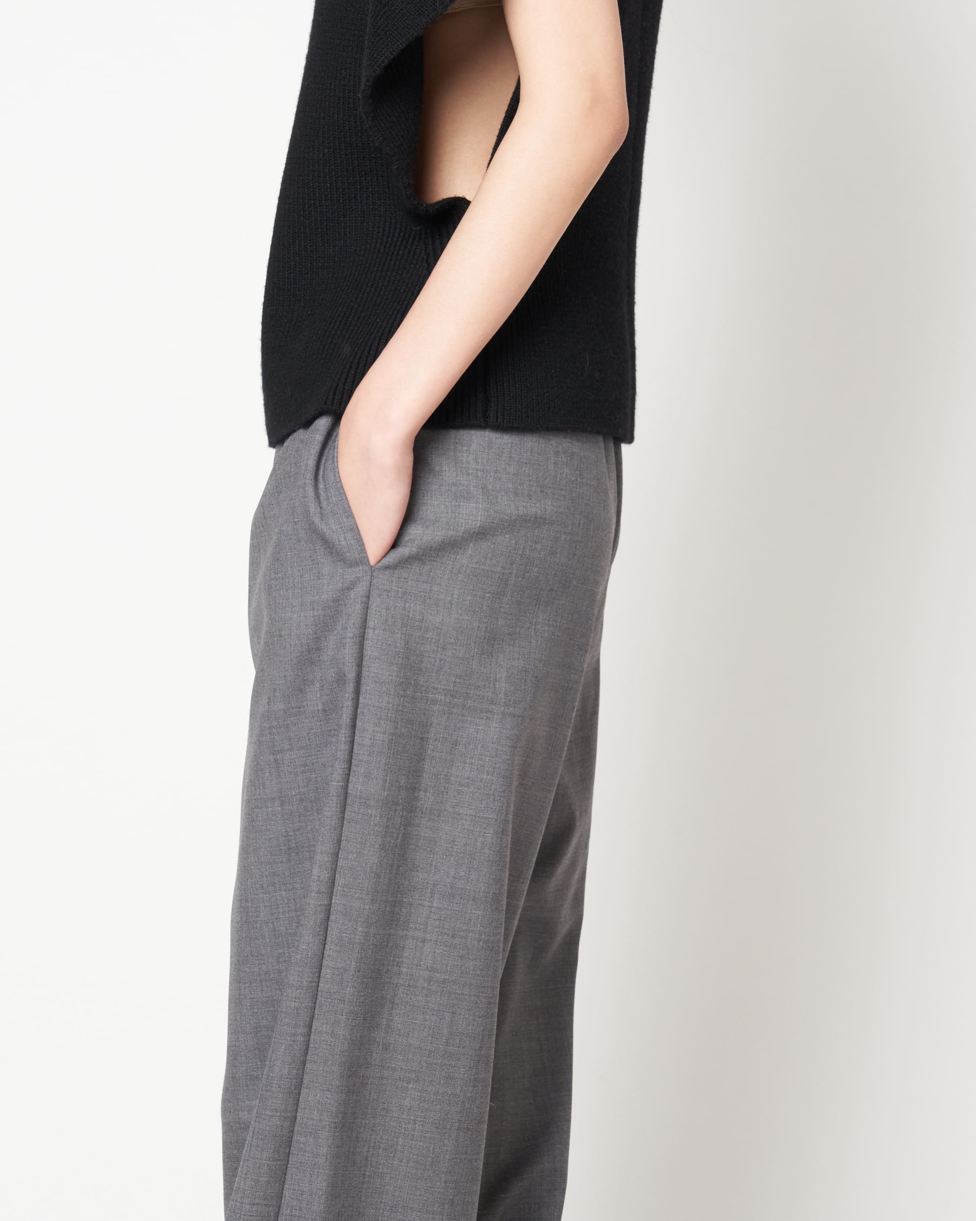 KRISTA - WOOL ELASTIC WAIST PANTS – HARUNOBUMURATA