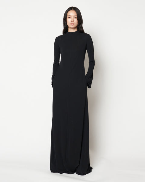 MARIANA - HIGH TWISTED JERSEY LONG SLEEVE DRESS
