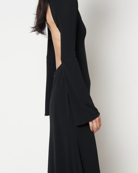 MARIANA - HIGH TWISTED JERSEY LONG SLEEVE DRESS
