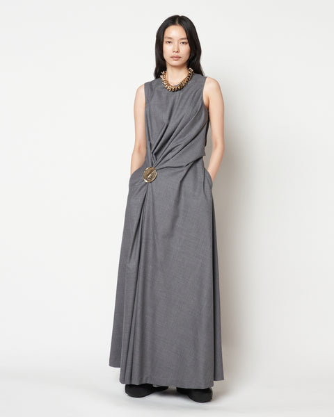 MANUELA - WOOL DRAPED DRESS