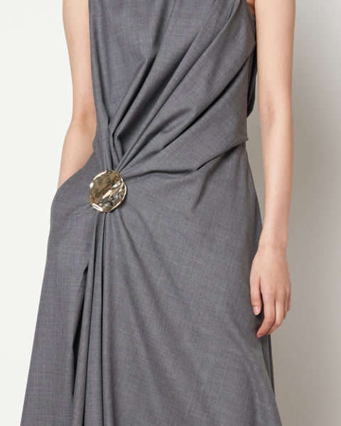 MANUELA - WOOL DRAPED DRESS