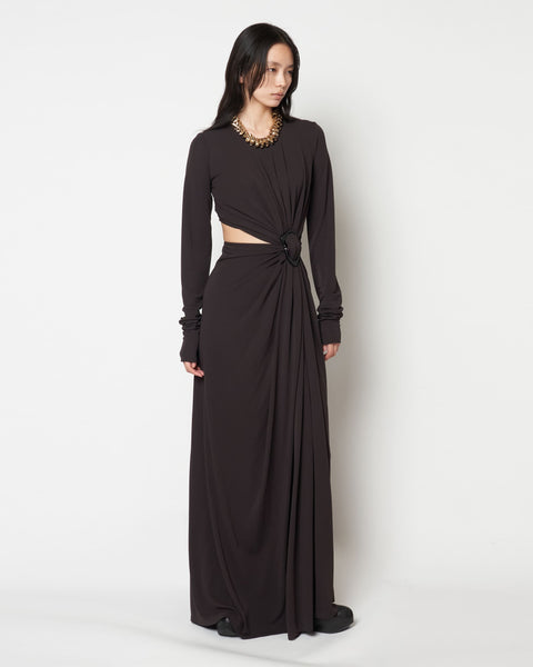MILENA - JERSEY GATHERED DRESS WITH BUCKLE