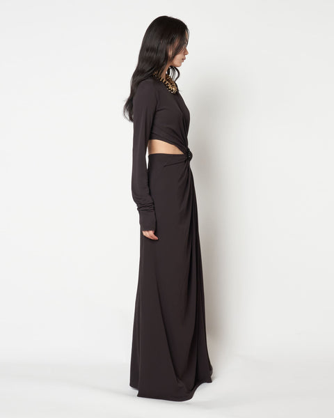 MILENA - JERSEY GATHERED DRESS WITH BUCKLE