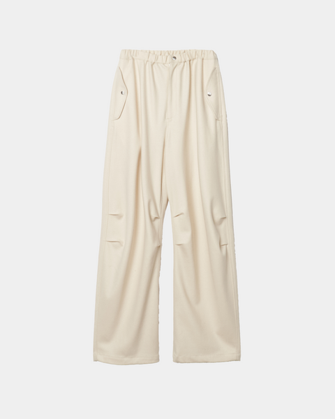 MONICA - WOOL TUCK WIDE PANTS