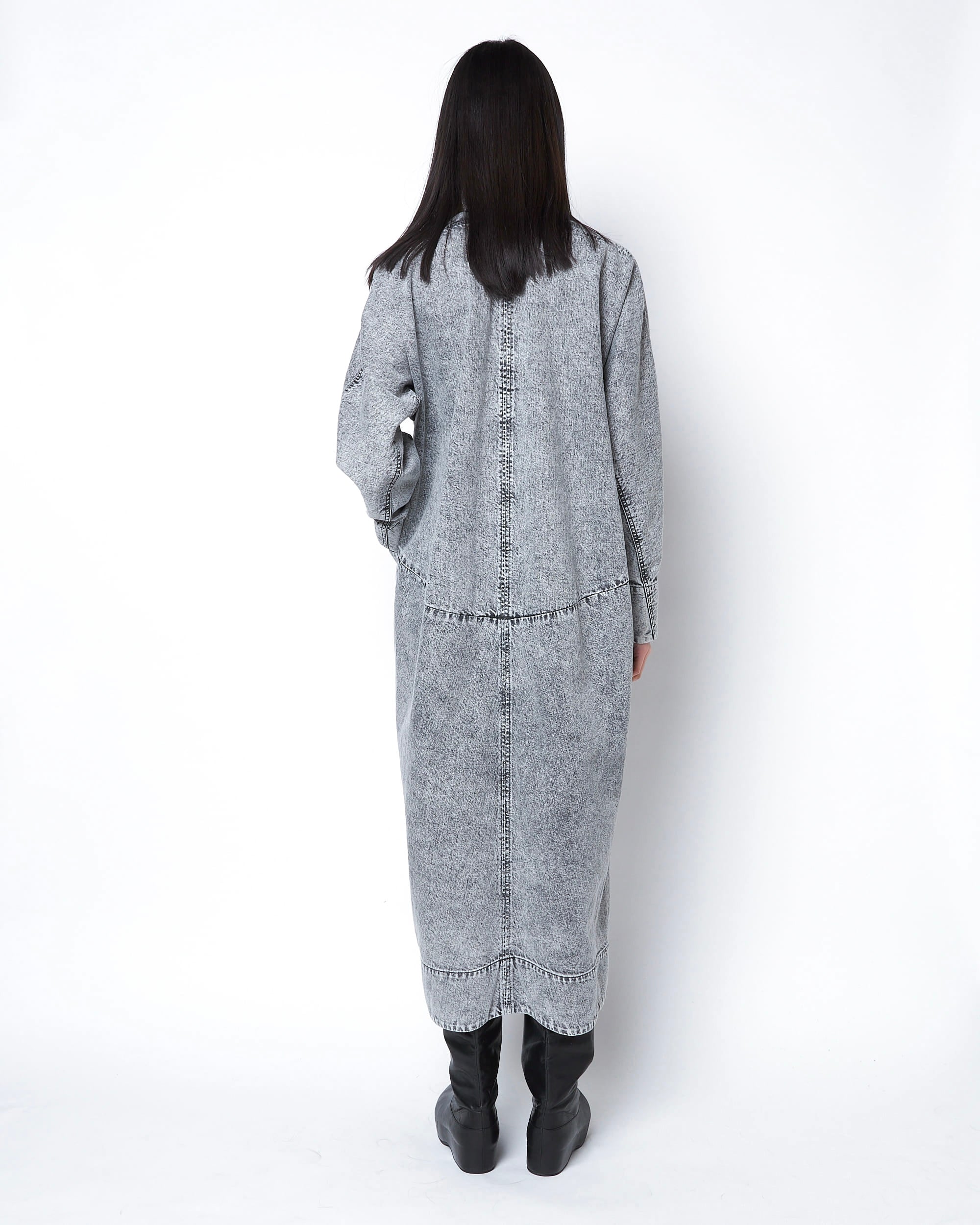 ELIANA - ROUND SHAPED VOLUME DENIM DRESS