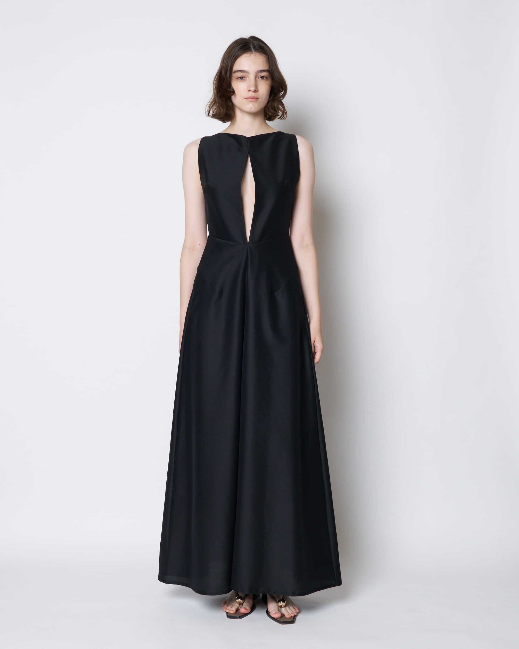 【PRE ORDER】PARMIS - FRONT SLIT WOOL SILK DRESS
