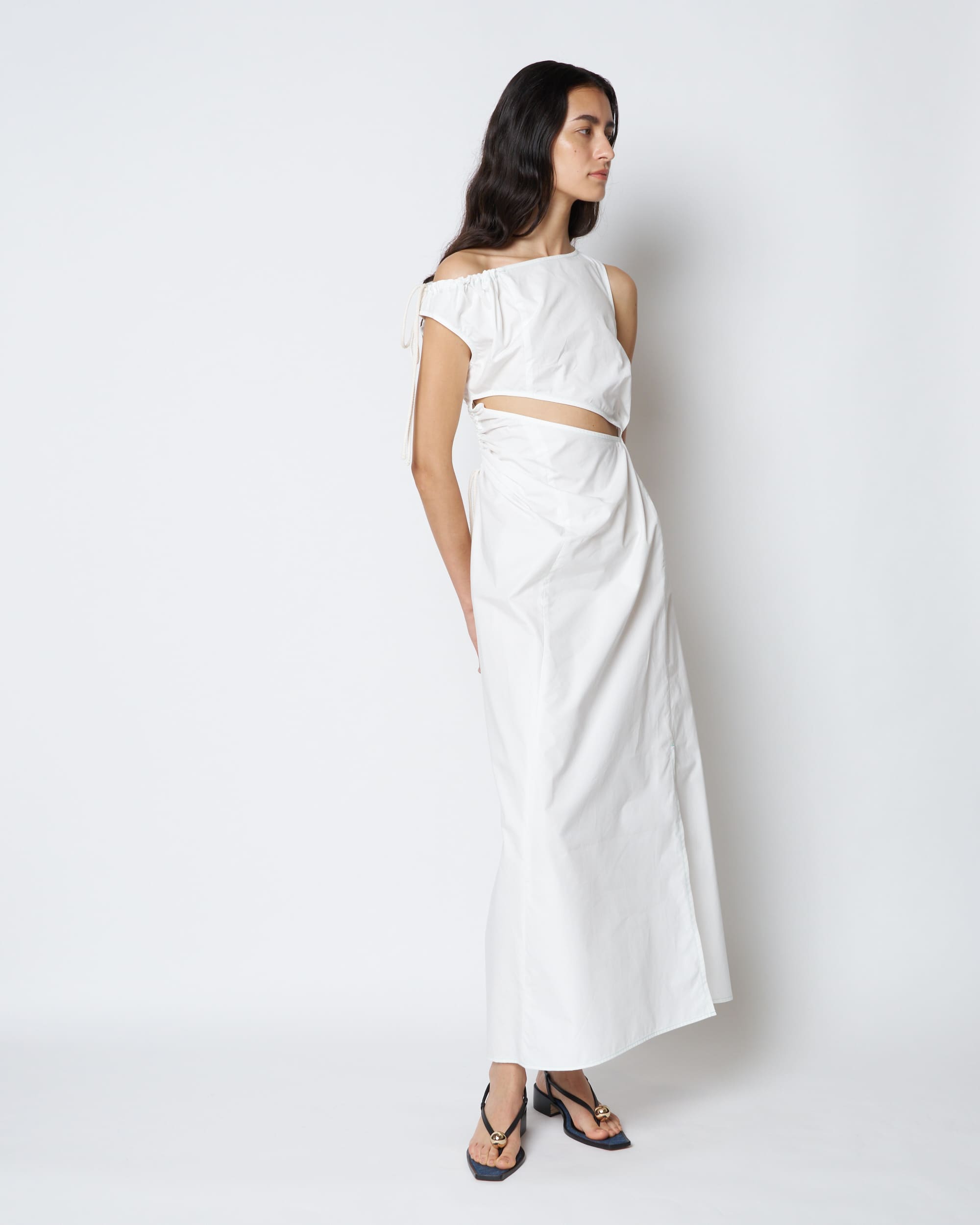【PRE ORDER】PENELOPE - ASYMMETRIC CUT-OUT COTTON DRESS