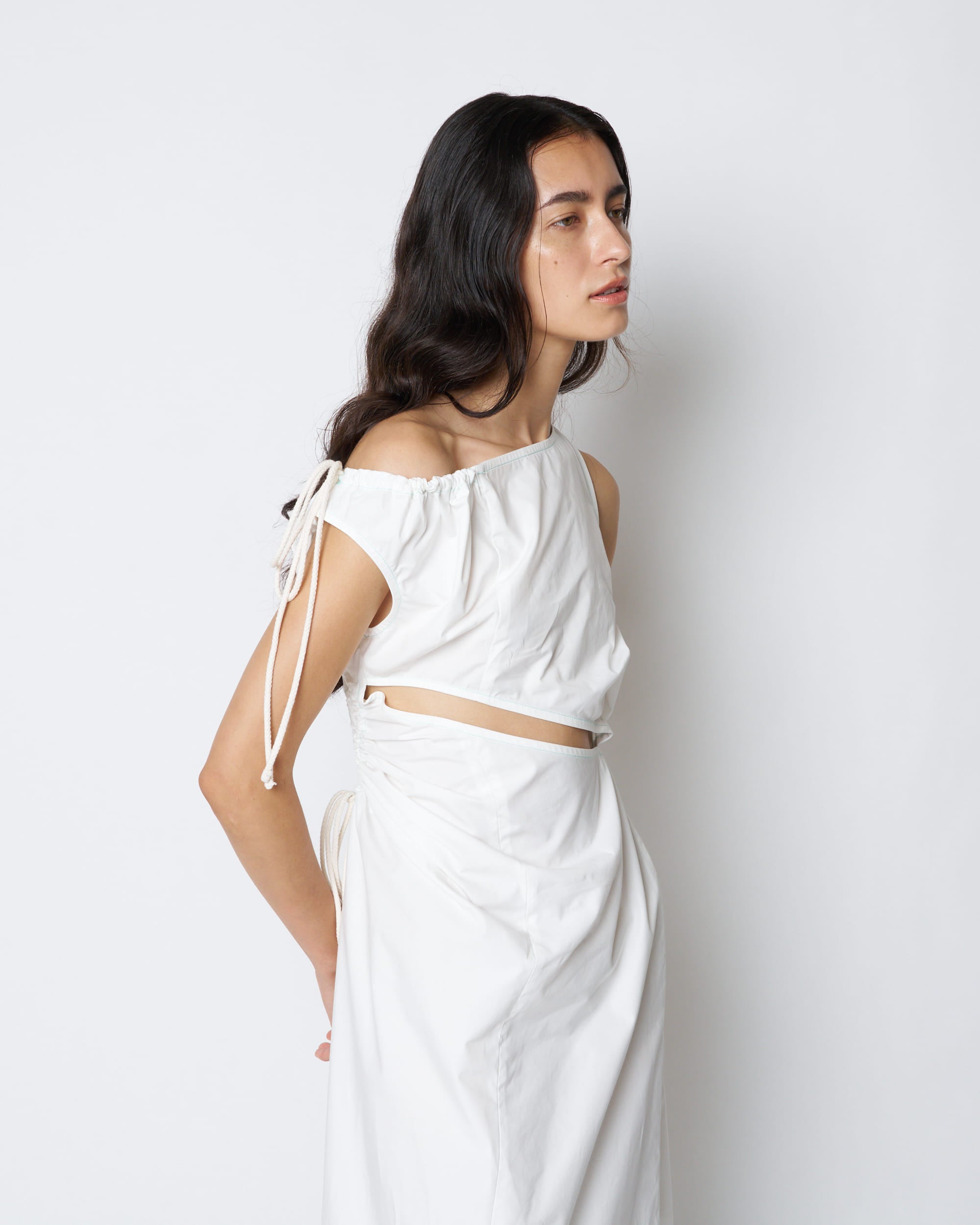 【PRE ORDER】PENELOPE - ASYMMETRIC CUT-OUT COTTON DRESS
