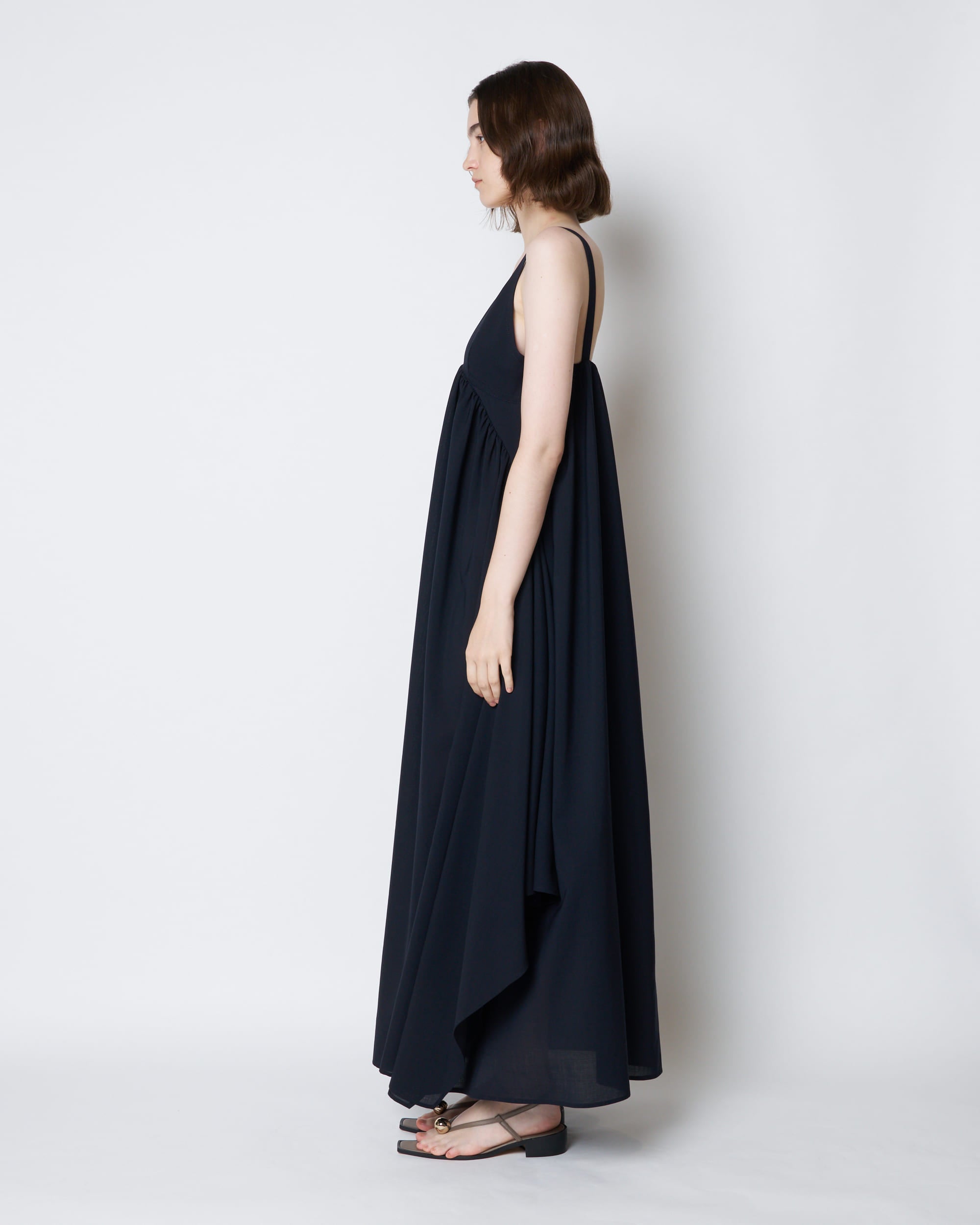 【PRE ORDER】PATRICIA - EMPIRE GATHER SUMMER WOOL DRESS