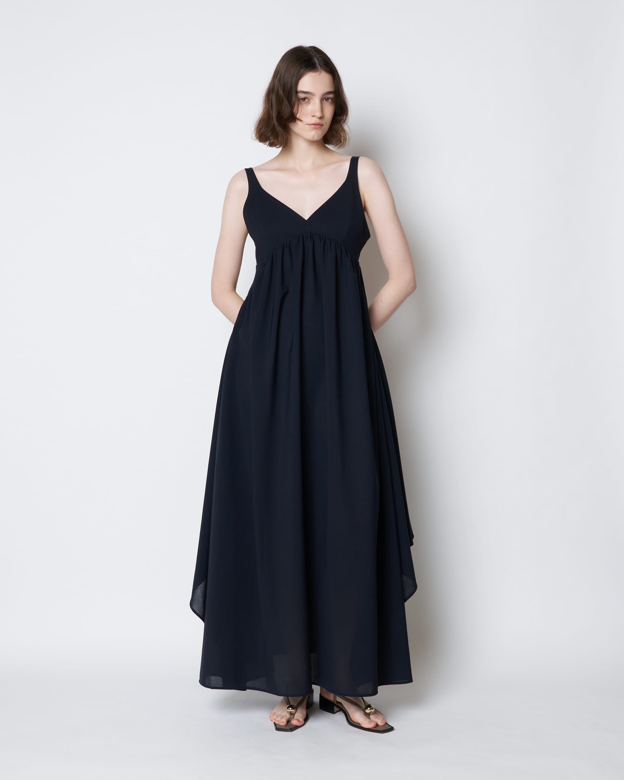 【PRE ORDER】PATRICIA - EMPIRE GATHER SUMMER WOOL DRESS