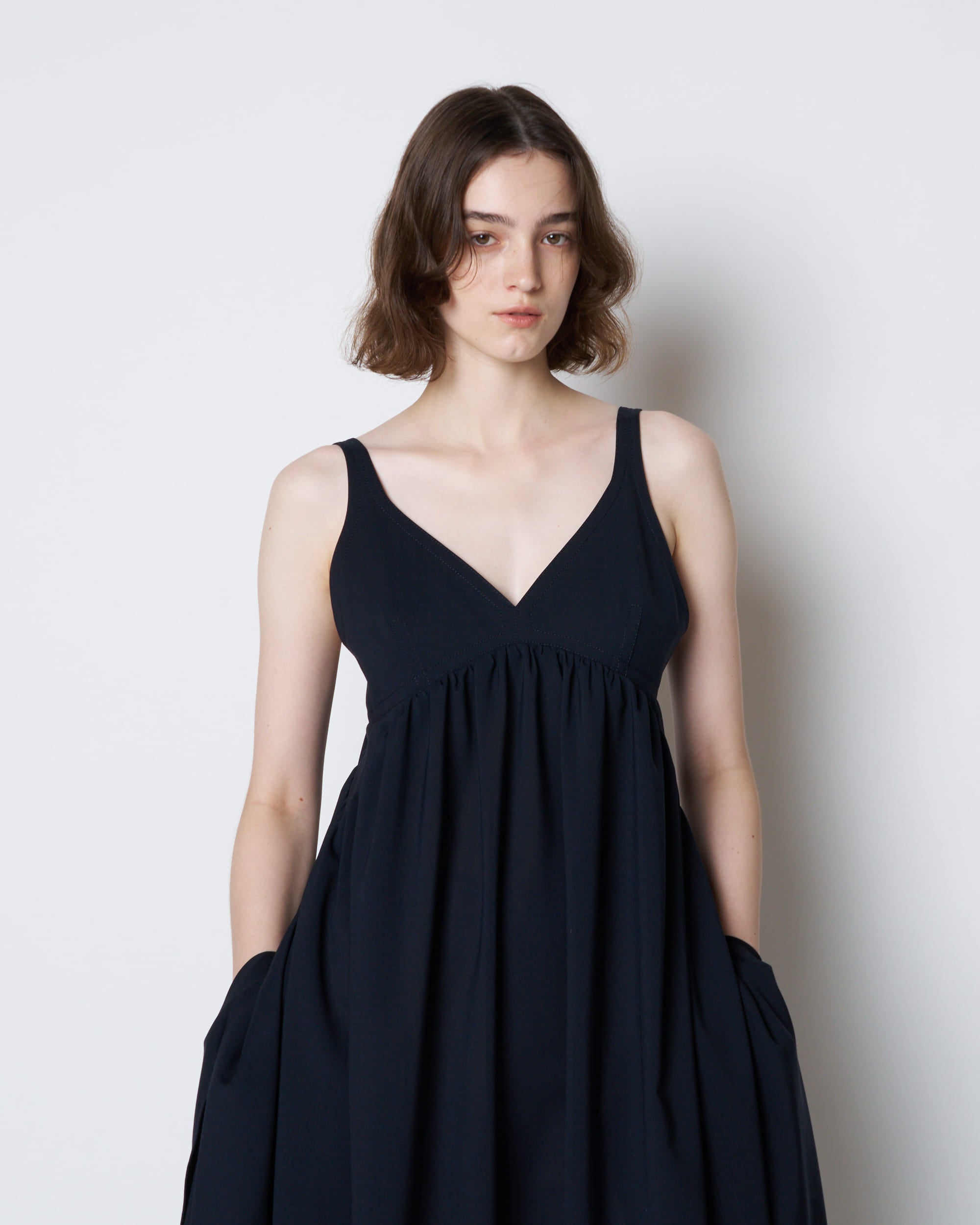【PRE ORDER】PATRICIA - EMPIRE GATHER SUMMER WOOL DRESS