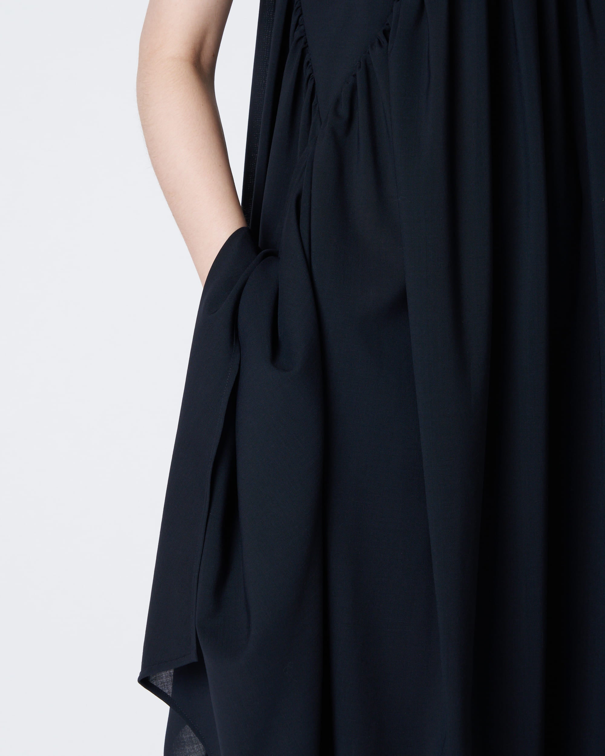 【PRE ORDER】PATRICIA - EMPIRE GATHER SUMMER WOOL DRESS