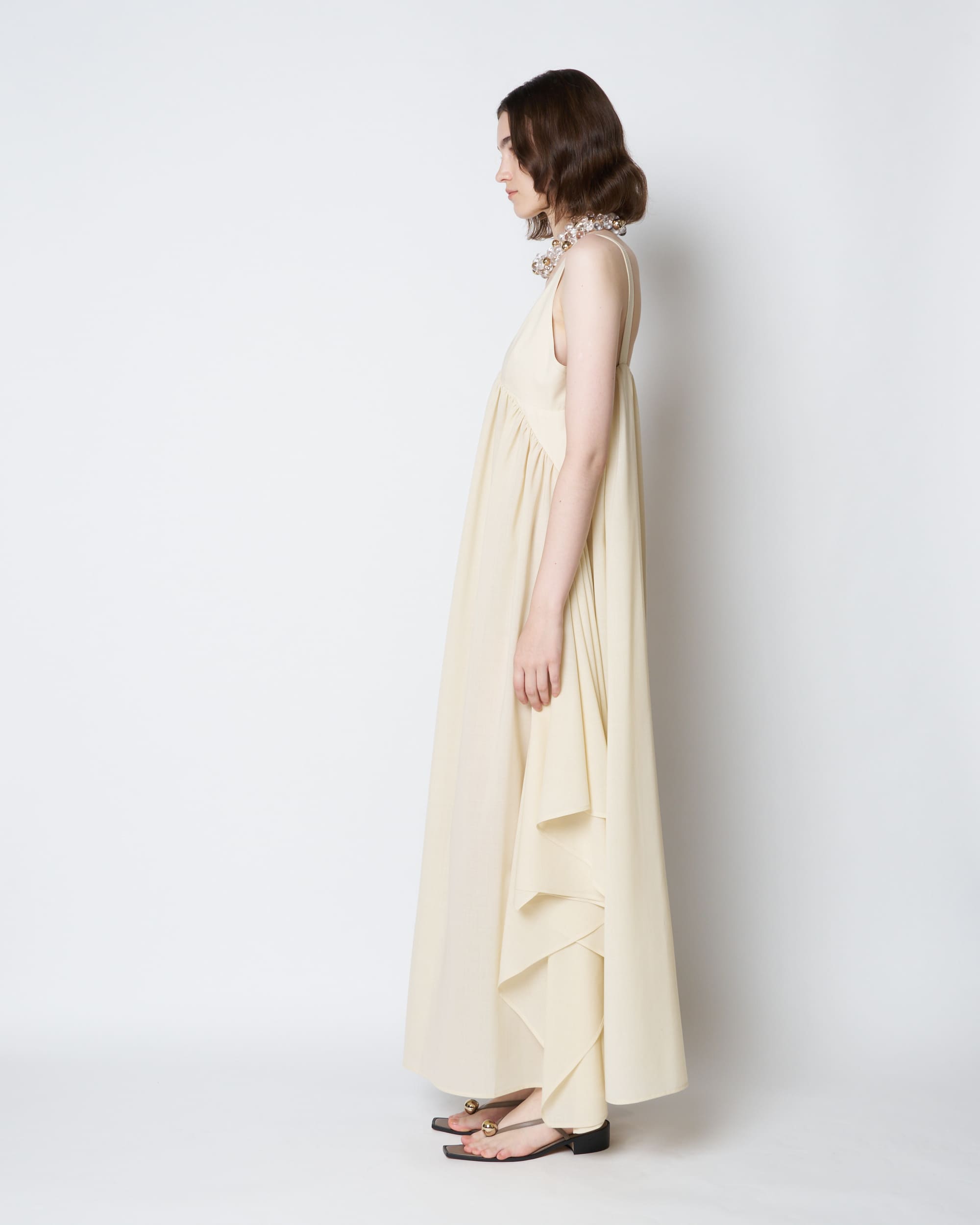 【PRE ORDER】PATRICIA - EMPIRE GATHER SUMMER WOOL DRESS