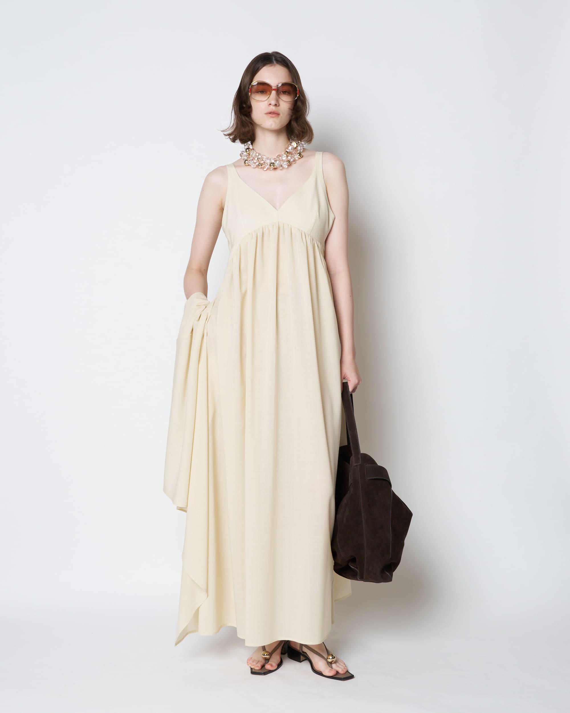 【PRE ORDER】PATRICIA - EMPIRE GATHER SUMMER WOOL DRESS