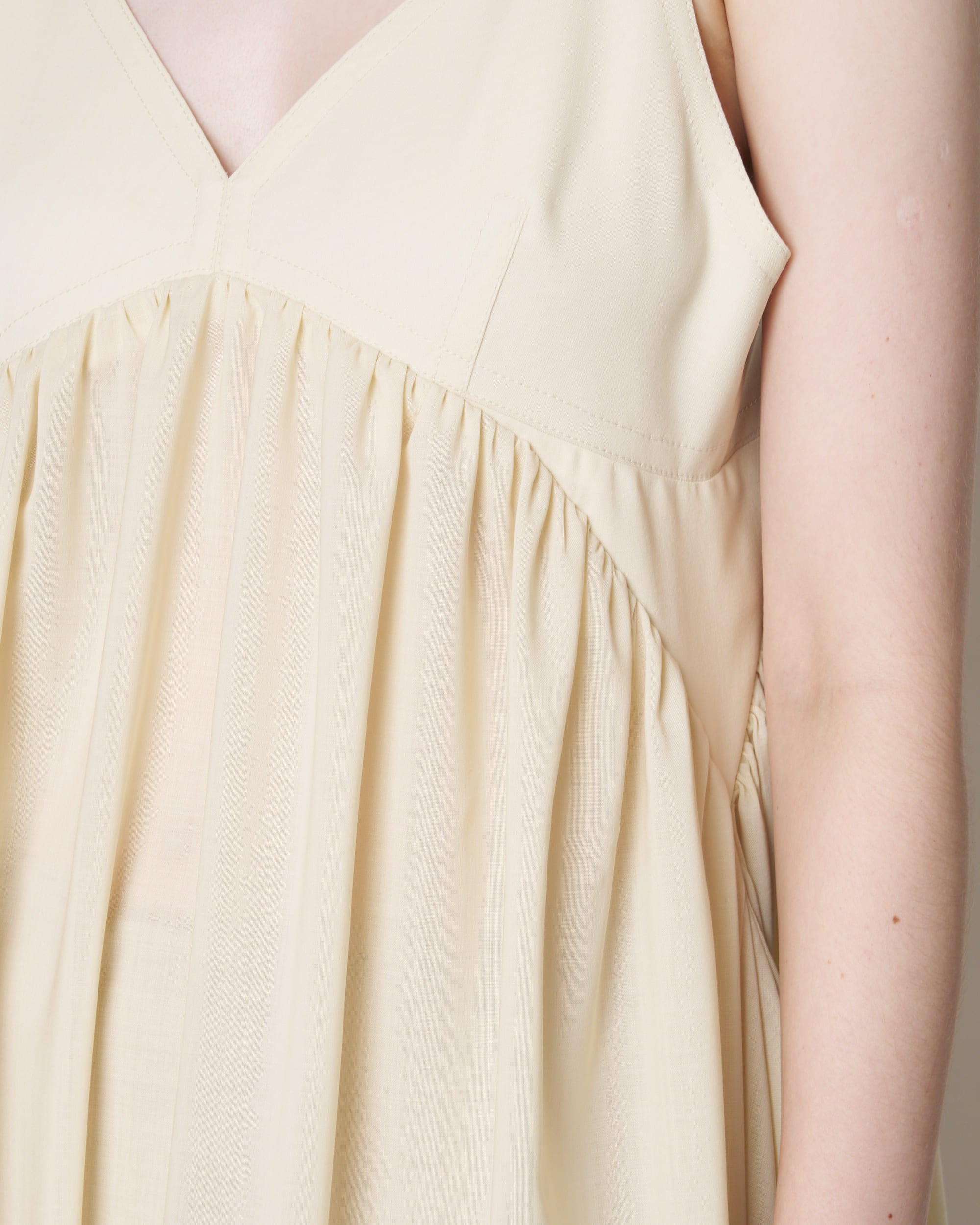 【PRE ORDER】PATRICIA - EMPIRE GATHER SUMMER WOOL DRESS