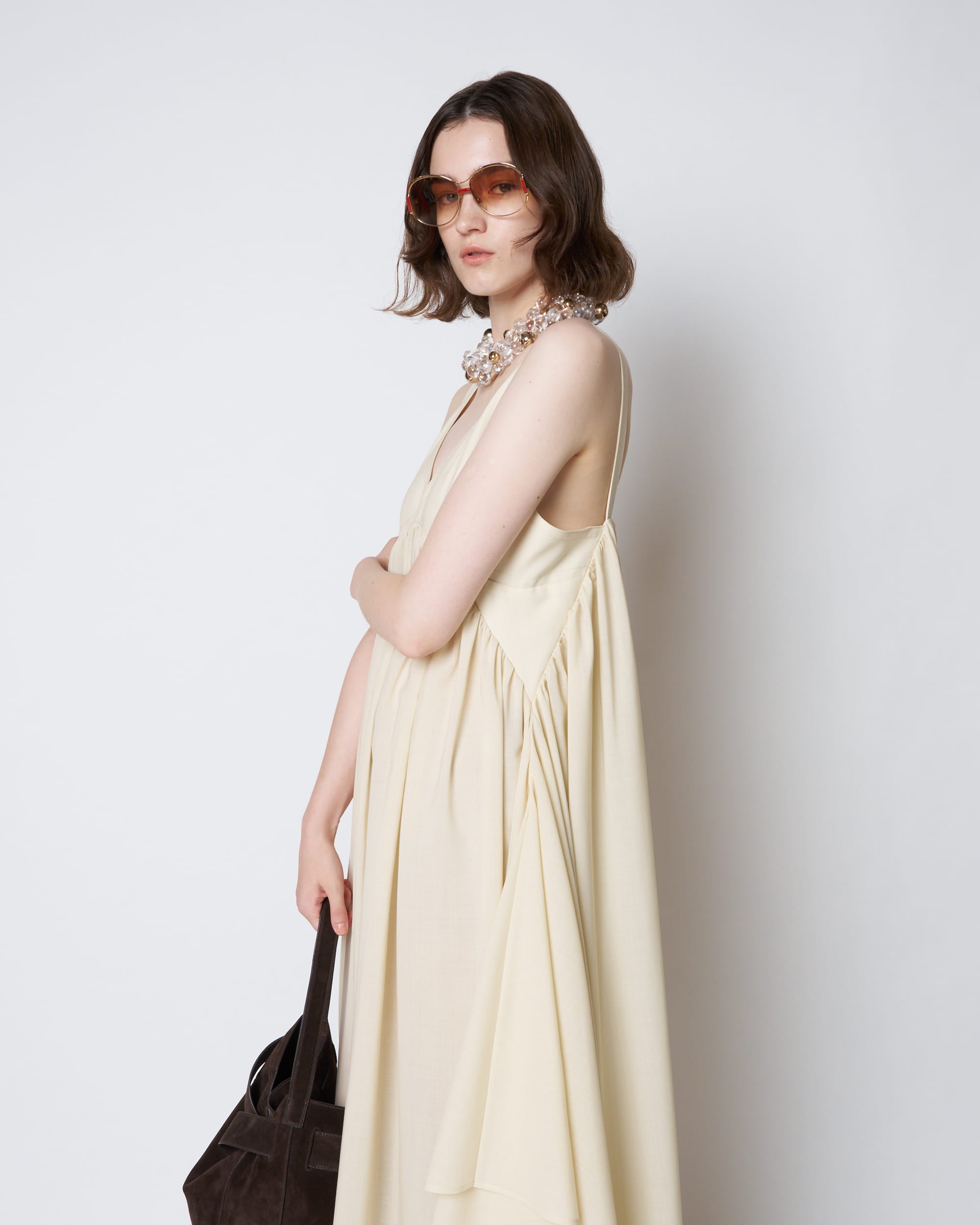 【PRE ORDER】PATRICIA - EMPIRE GATHER SUMMER WOOL DRESS