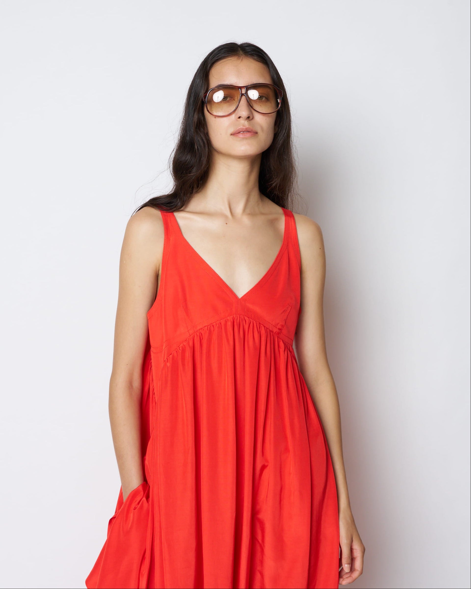 【PRE ORDER】PATRICIA - EMPIRE GATHER ACETATE DRESS