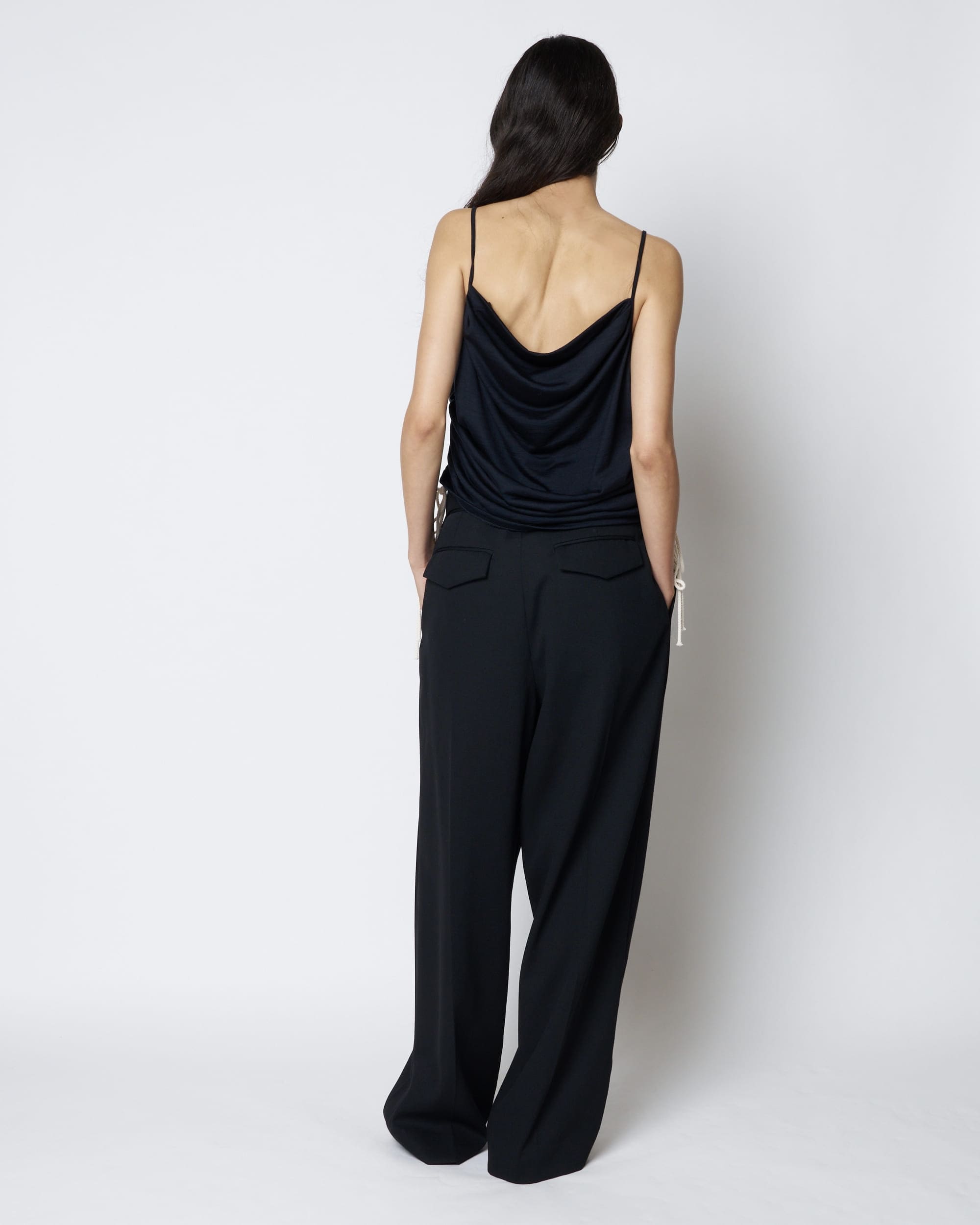 【PRE ORDER】PERINE - DRAPED COWL TOP WITH METALLIC BUTTON