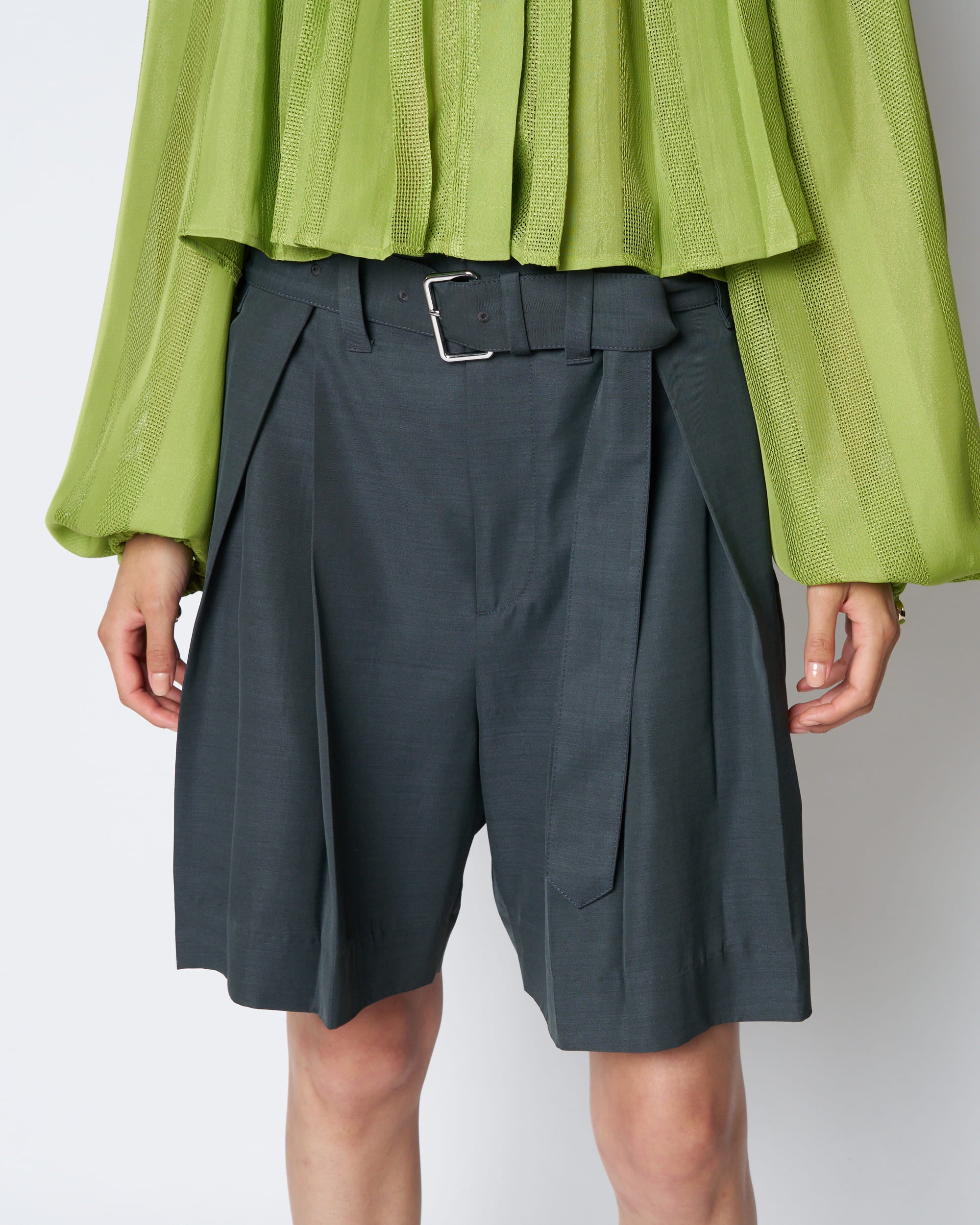 【PRE ORDER】PAUL - SUMMER WOOL BELTED SHORT PANTS