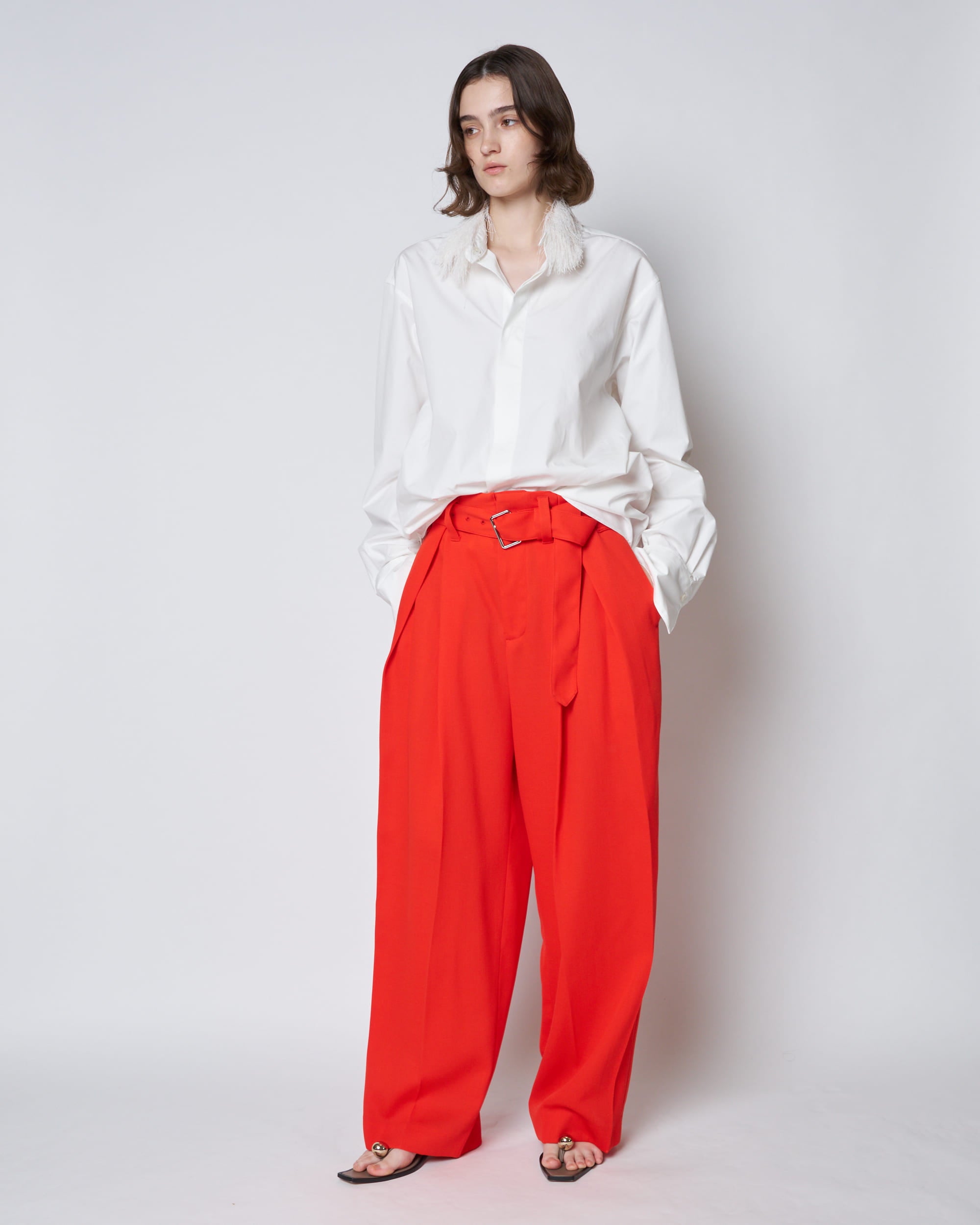 【PRE ORDER】ODETTE - SUMMER WOOL BELTED PANTS