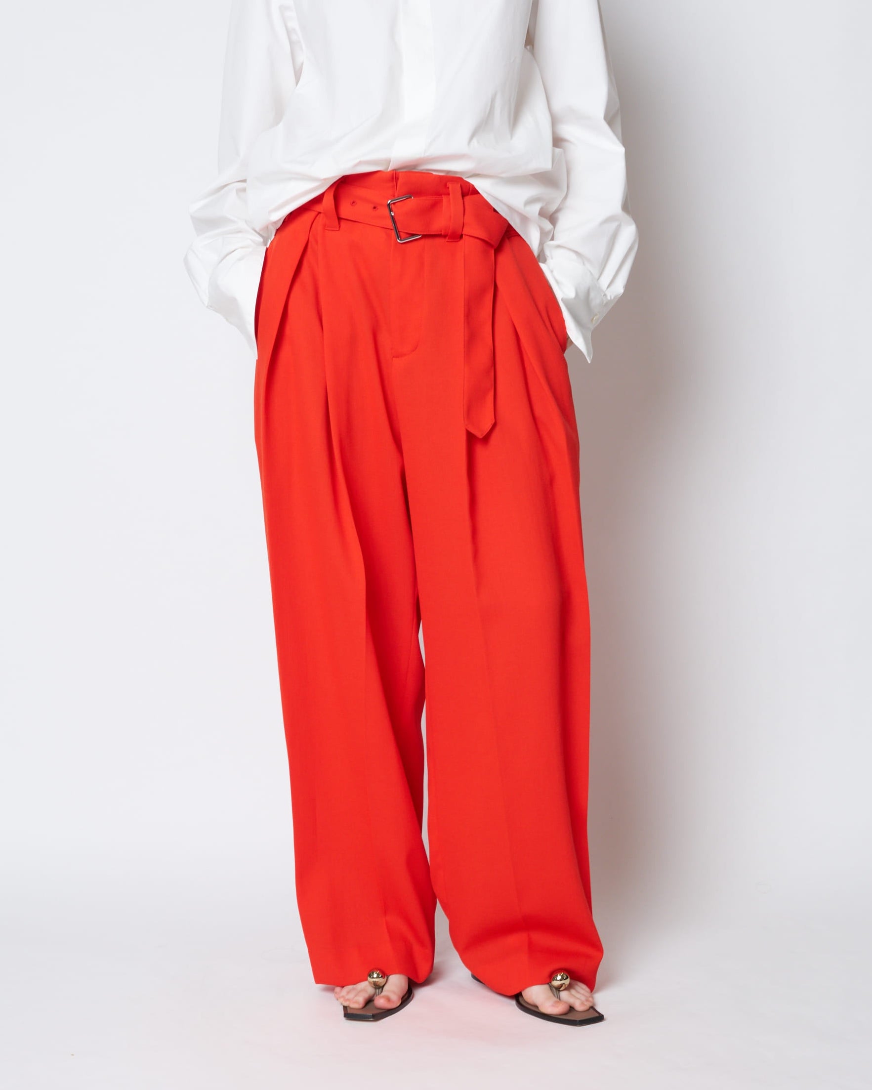 【PRE ORDER】ODETTE - SUMMER WOOL BELTED PANTS