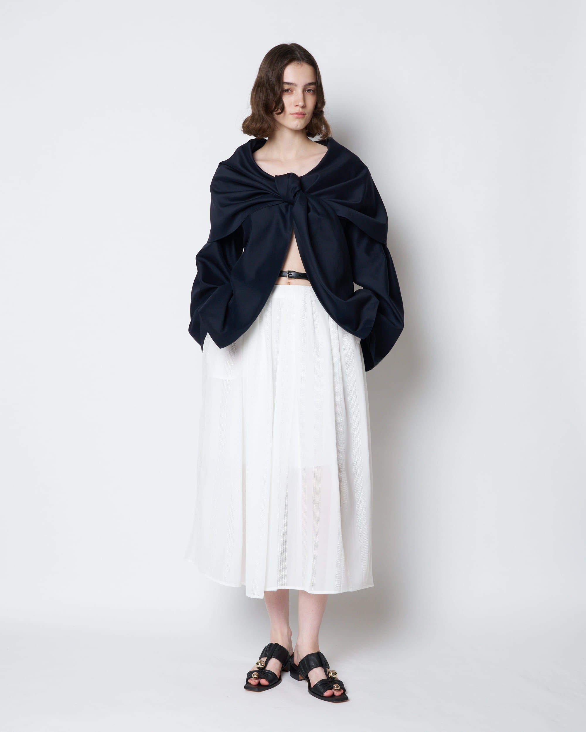 【PRE ORDER】PERLA - FRONT TWIST BELTED SILK JACKET