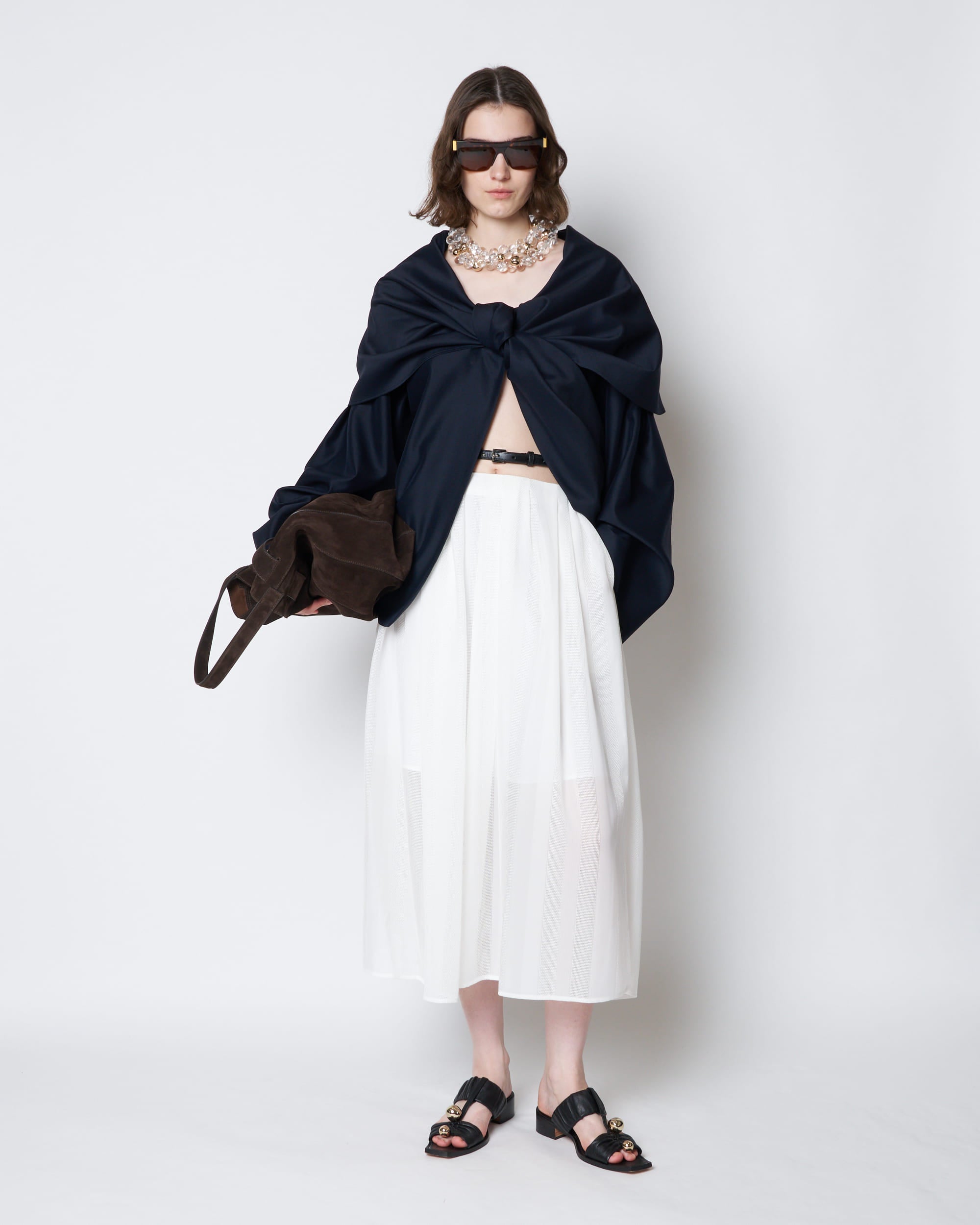 【PRE ORDER】PERLA - FRONT TWIST BELTED SILK JACKET