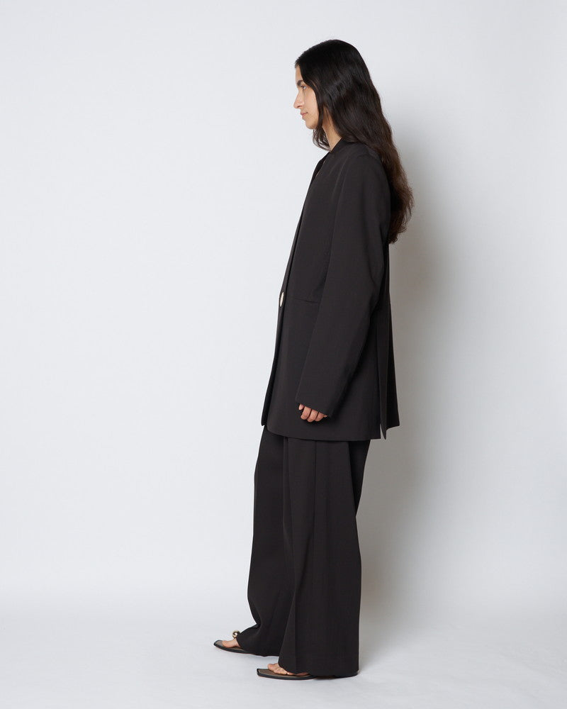 【PRE ORDER】HARU - COLLARLESS WOOL TAILORED BLAZER