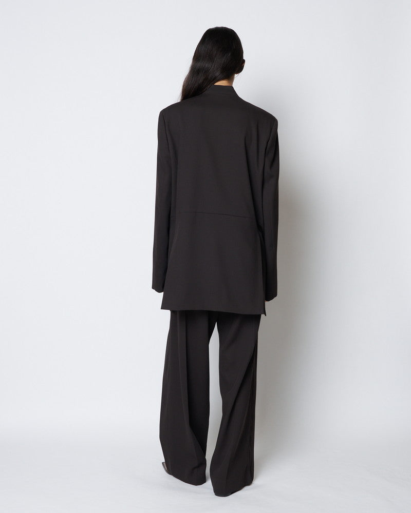 【PRE ORDER】HARU - COLLARLESS WOOL TAILORED BLAZER