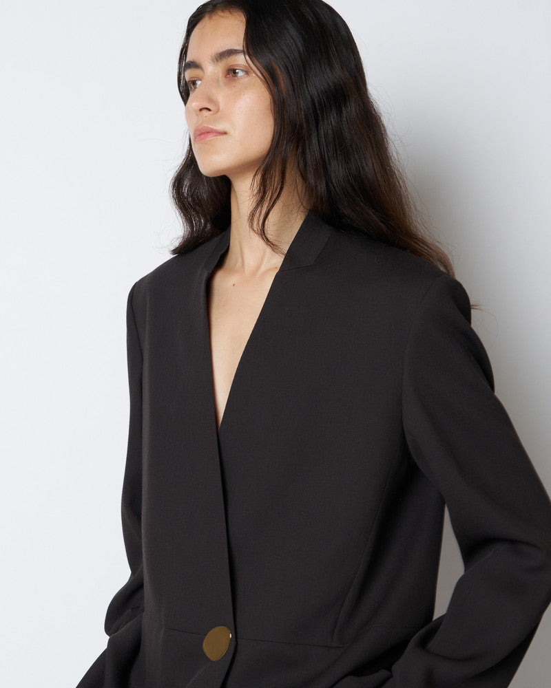 【PRE ORDER】HARU - COLLARLESS WOOL TAILORED BLAZER